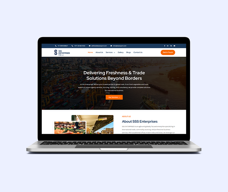 SSS ENTERPRISES — B2B Import-Export Website Built to Convert Leads